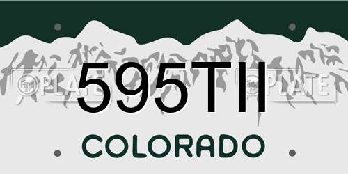 595TII Colorado License Plate