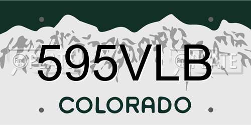 595VLB Colorado License Plate