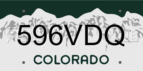 596VDQ Colorado License Plate