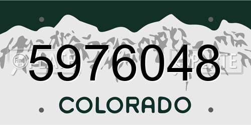 5976048 Colorado License Plate