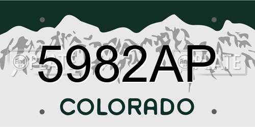 5982AP Colorado License Plate