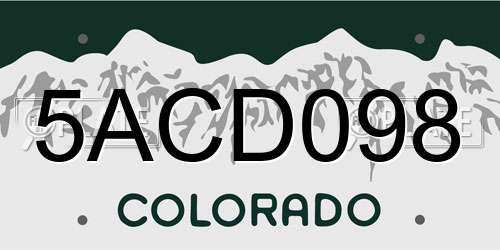 5ACD098 Colorado License Plate