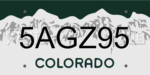 5AGZ95 Colorado License Plate