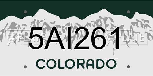5AI261 Colorado License Plate