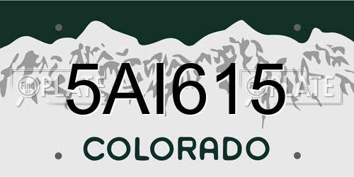 5AI615 Colorado License Plate