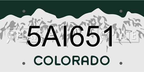 5AI651 Colorado License Plate