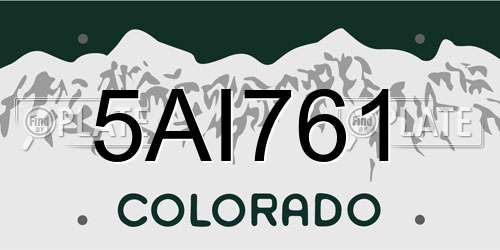 5AI761 Colorado License Plate