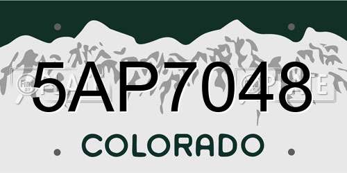 5AP7048 Colorado License Plate