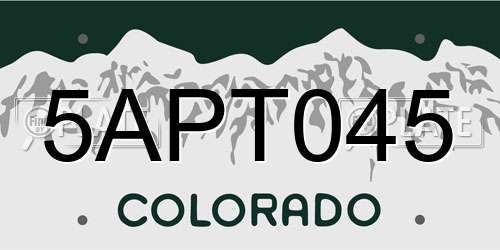 5APT045 Colorado License Plate