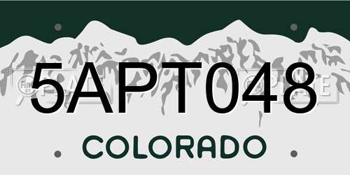 5APT048 Colorado License Plate