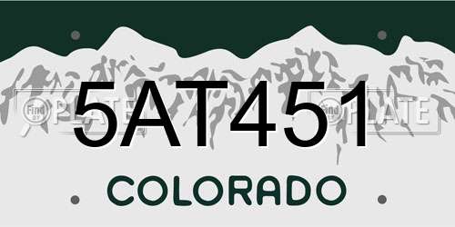 5AT451 Colorado License Plate