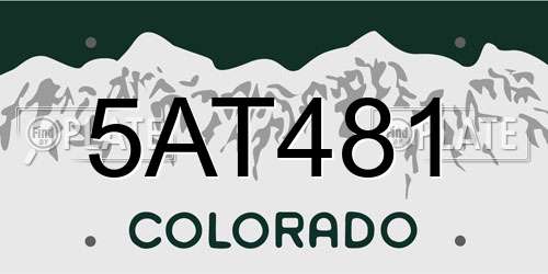 5AT481 Colorado License Plate