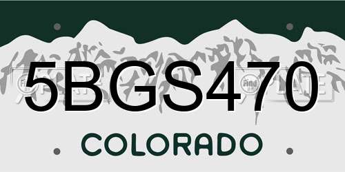 5BGS470 Colorado License Plate