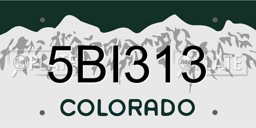 5BI313 Colorado License Plate