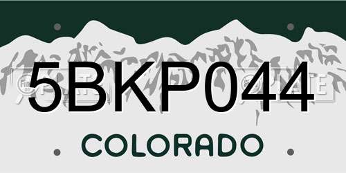 5BKP044 Colorado License Plate