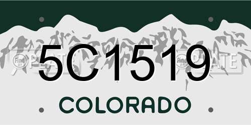 5C1519 Colorado License Plate