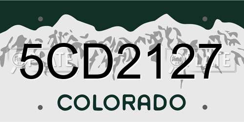 5CD2127 Colorado License Plate