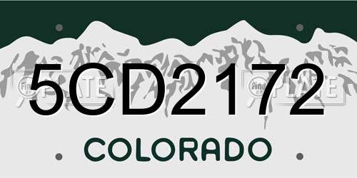 5CD2172 Colorado License Plate
