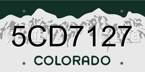 5CD7127 Colorado License Plate