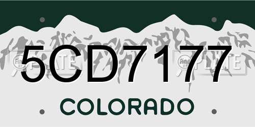 5CD7177 Colorado License Plate