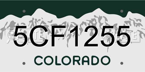 5CF1255 Colorado License Plate