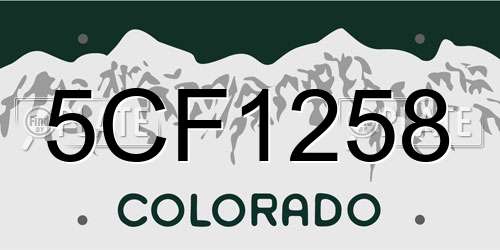 5CF1258 Colorado License Plate