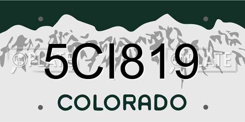 5CI819 Colorado License Plate