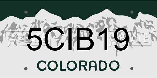 5CIB19 Colorado License Plate