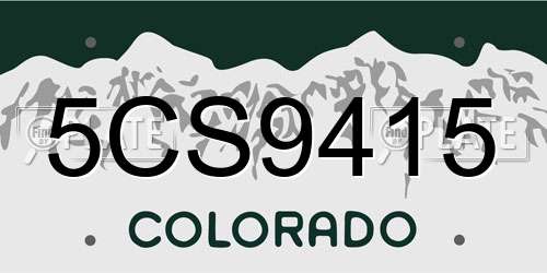 5CS9415 Colorado License Plate