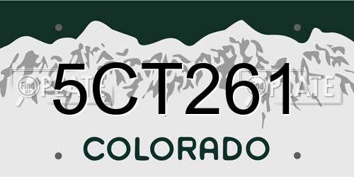 5CT261 Colorado License Plate