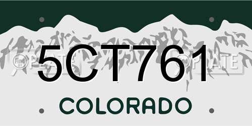 5CT761 Colorado License Plate