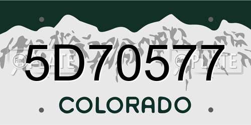 5D70577 Colorado License Plate