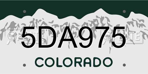 5DA975 Colorado License Plate