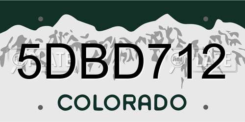 5DBD712 Colorado License Plate