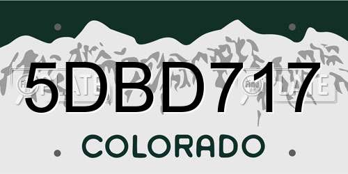5DBD717 Colorado License Plate