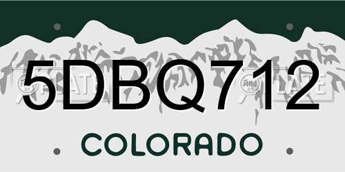 5DBQ712 Colorado License Plate