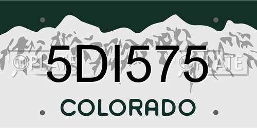 5DI575 Colorado License Plate