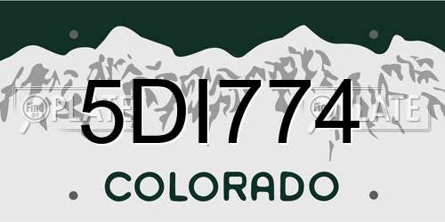 5DI774 Colorado License Plate