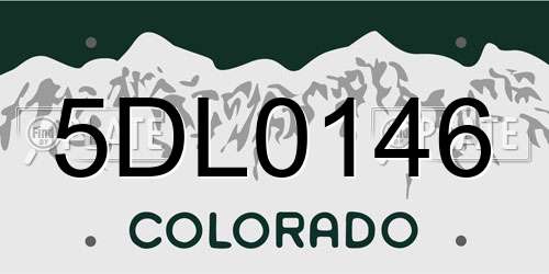 5DL0146 Colorado License Plate