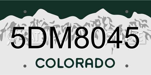 5DM8045 Colorado License Plate