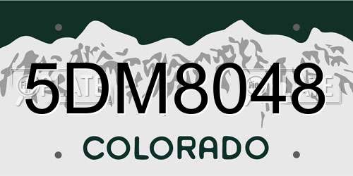 5DM8048 Colorado License Plate
