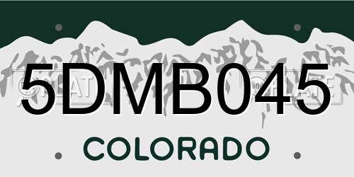 5DMB045 Colorado License Plate