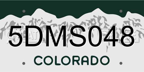 5DMS048 Colorado License Plate