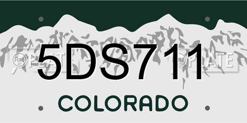 5DS711 Colorado License Plate