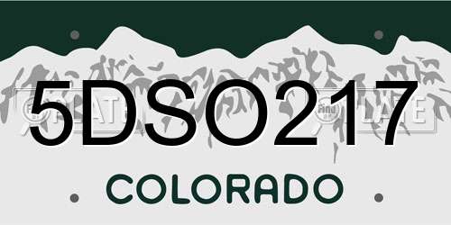 5DSO217 Colorado License Plate