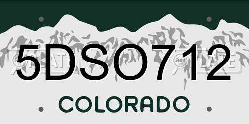 5DSO712 Colorado License Plate