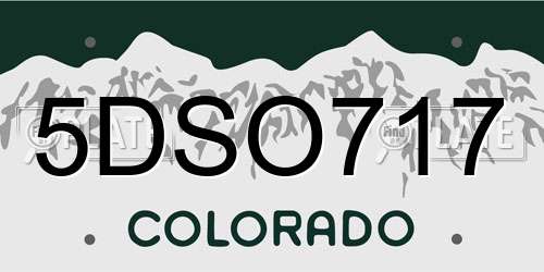 5DSO717 Colorado License Plate