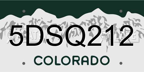 5DSQ212 Colorado License Plate