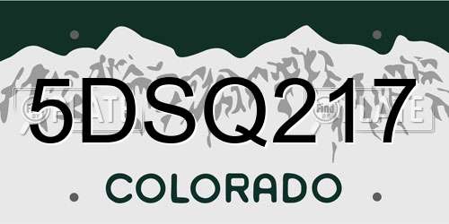5DSQ217 Colorado License Plate
