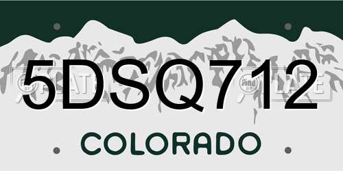 5DSQ712 Colorado License Plate